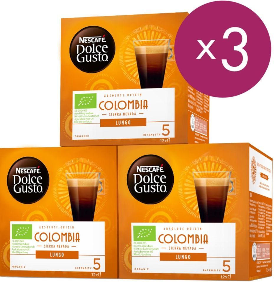 Кофе в капсулах Nescafe Dolce Gusto Lungo Colombia 12шт (упаковка 3 шт.)