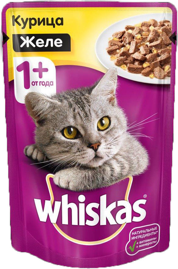 Корм для кошек Whiskas Желе с курицей 85г Корм для кошек Whiskas Желе с курицей 85г