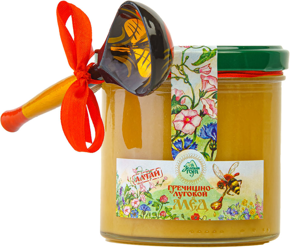 Мед Зеленая Гора Алтайский Гречишный луговой с ложкой 400г