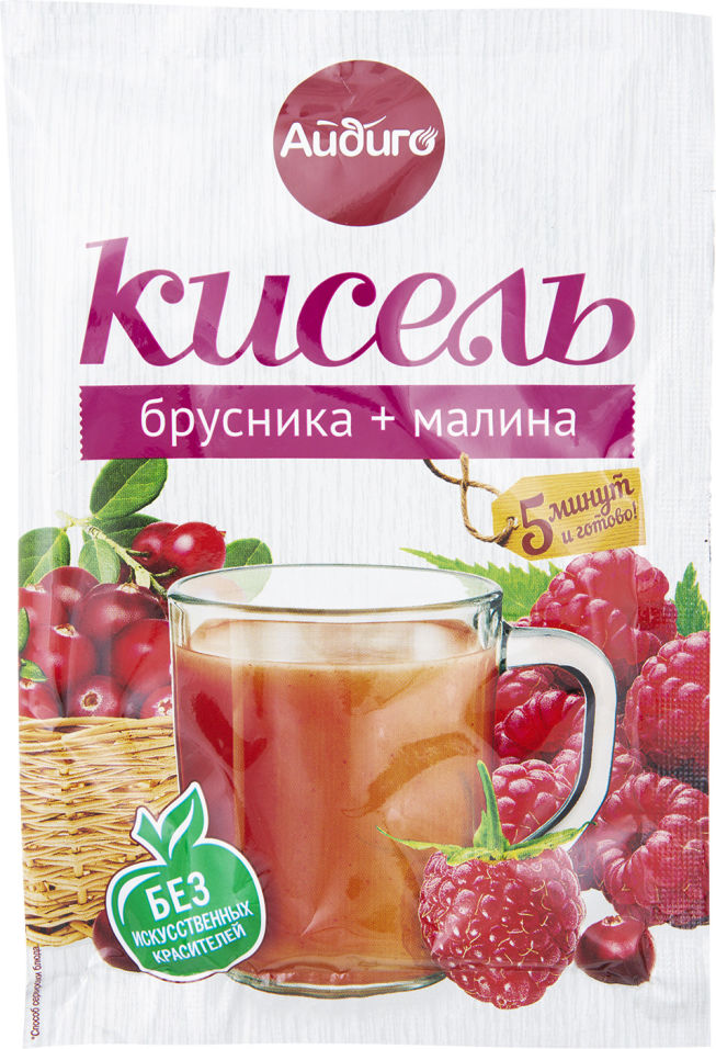 Кисель Айдиго Брусника и Малина 80г