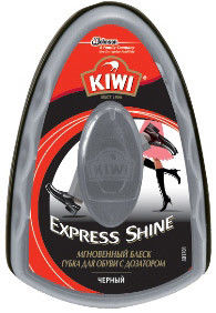 Губка для обуви Kiwi Express Shine с дозатором Черная 7мл