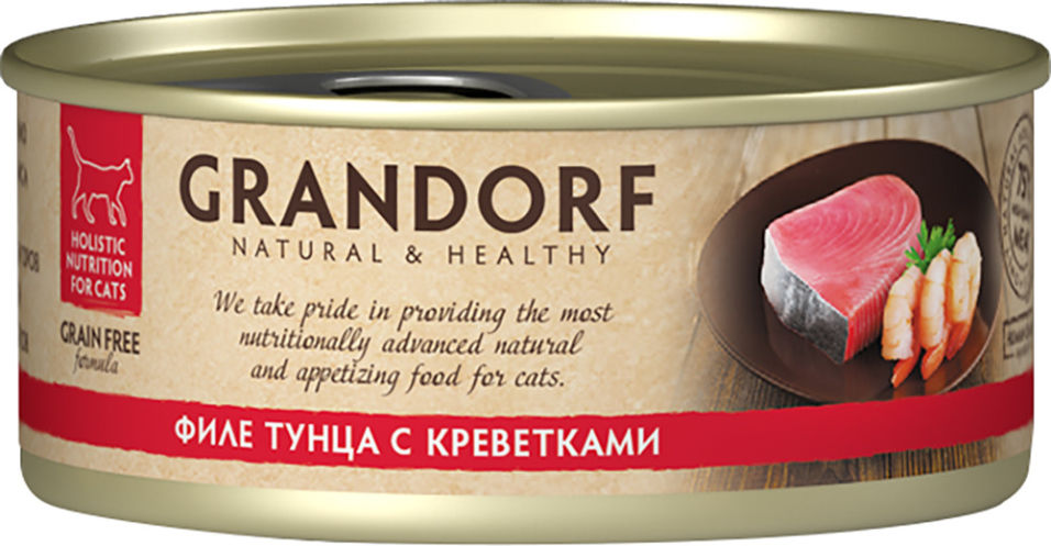 Корм для кошек Grandorf Филе тунца с креветками 70г Корм для кошек Grandorf Филе тунца с креветками 70г