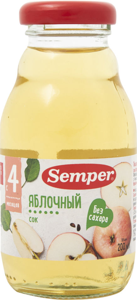 Сок Semper Яблочный с 4 месяцев 200мл