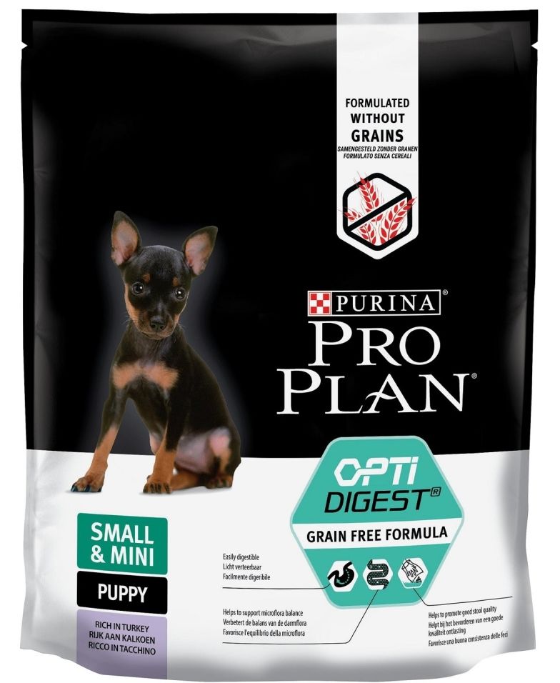 Сухой корм для щенков Pro Plan Grain Free Formula мелких и карликовых пород с чувствительным пищеварением с индейкой 700г Сухой корм для щенков Pro Plan Grain Free Formula мелких и карликовых пород с чувствительным пищеварением с индейкой 700г