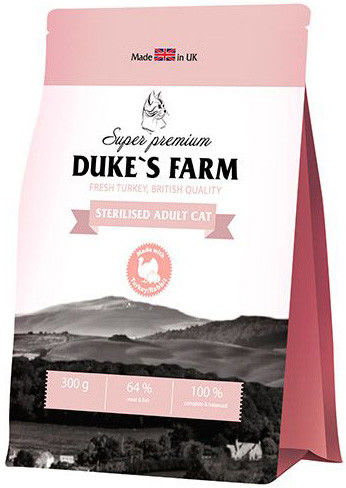Сухой корм для кошек Dukes Farm Индейка с кроликом 300г Сухой корм для кошек Dukes Farm Индейка с кроликом 300г