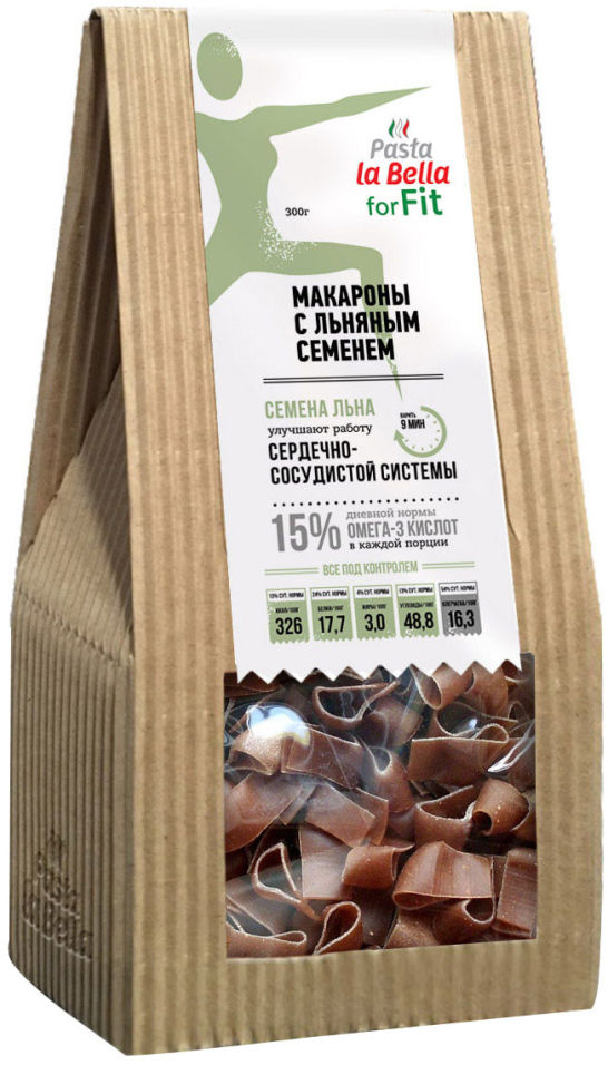 Макароны Pasta la Bella Фитнес с льняным семенем 300г