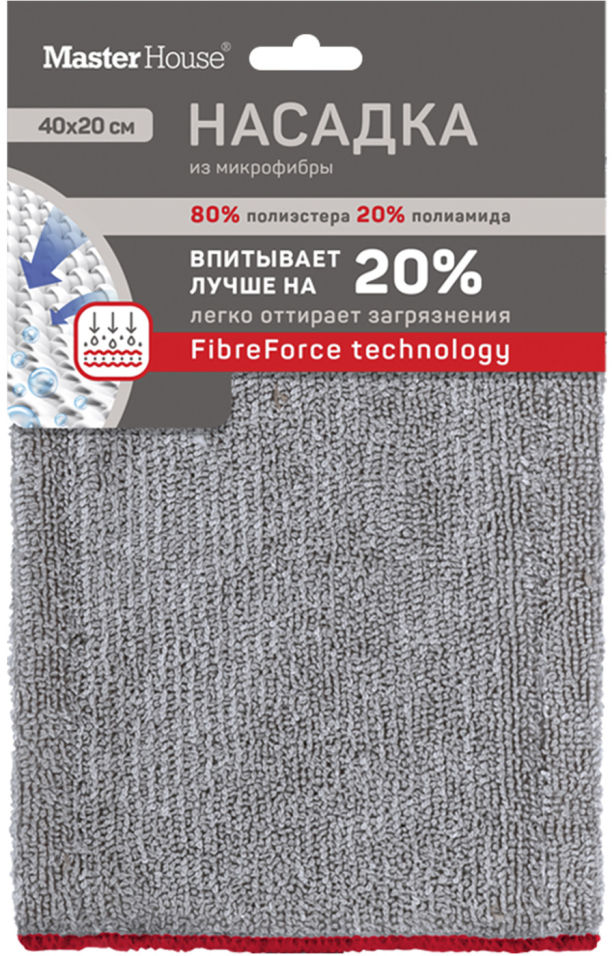 Насадка для швабры MasterHouse Марио из микрофибры 2040см 375₽