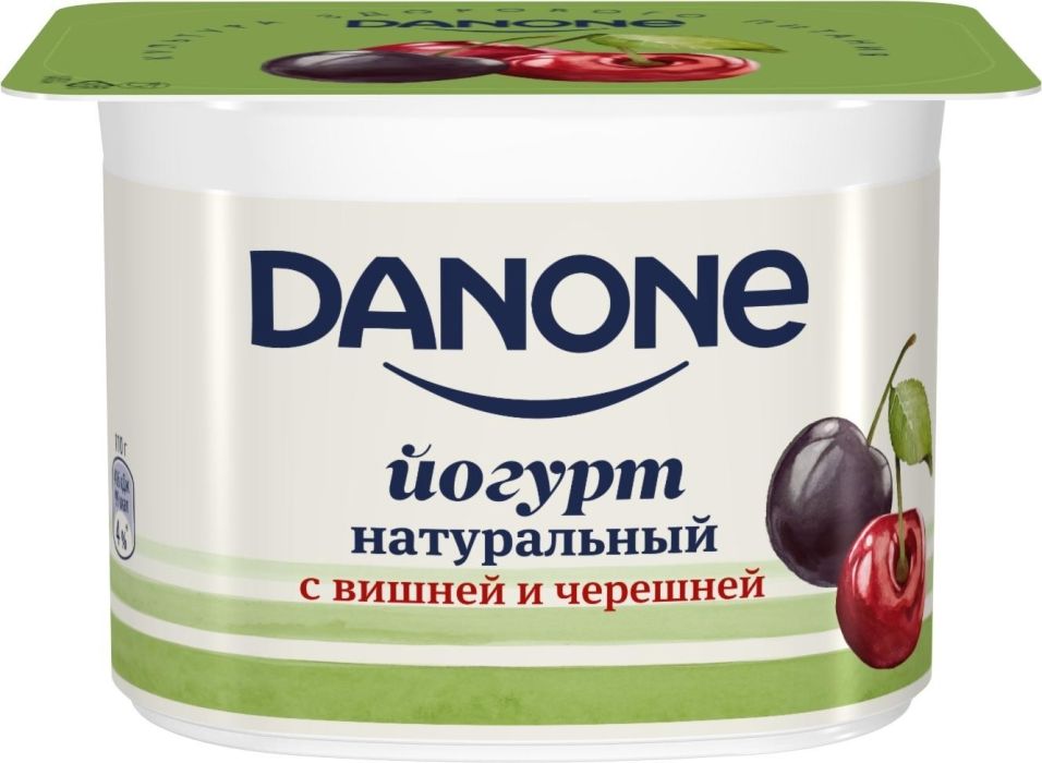 Йогурт Danone с вишней и черешней 2.9% 110г
