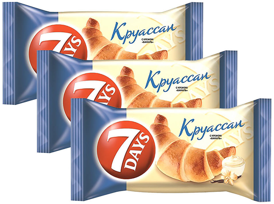 Круассан 7 Days с кремом Ваниль 65г упаковка 3 шт 81₽