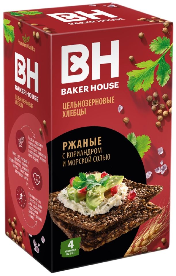 Хлебцы Baker House Цельнозерновые Скандинавские ржаные 180г