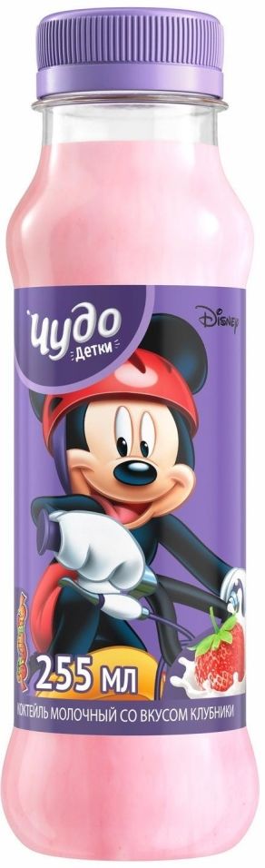 Коктейль молочный Чудо Детки Клубника 3.2% 260мл