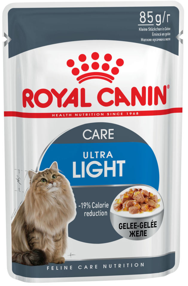 Отзывы о Корме для кошек Royal Canin Ultra Light Мясо в желе 85г Отзывы о Корме для кошек Royal Canin Ultra Light Мясо в желе 85г