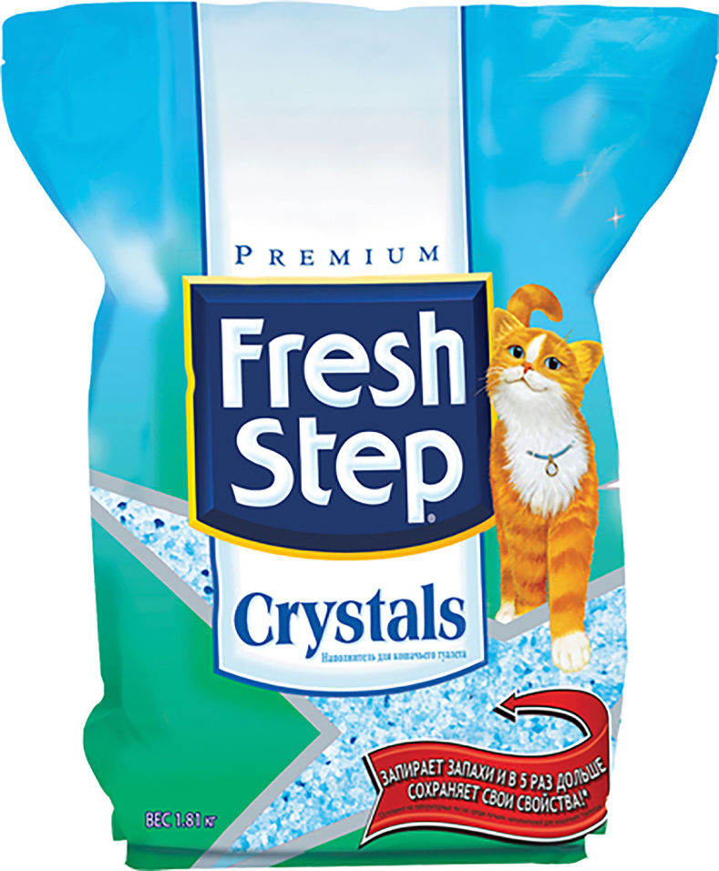 Наполнитель для кошачьего туалета Fresh Step Crystals силикагель 1.81кг Наполнитель для кошачьего туалета Fresh Step Crystals силикагель 1.81кг