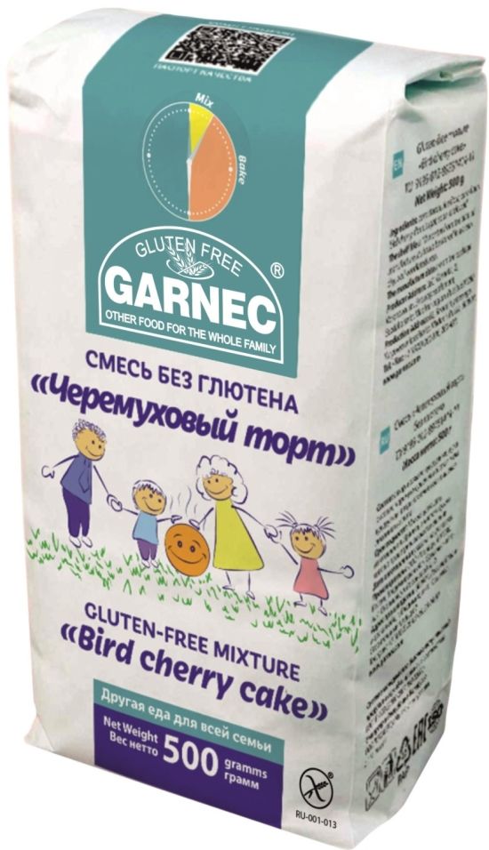Смесь для выпечки Garnec Черемуховый торт без глютена 500г