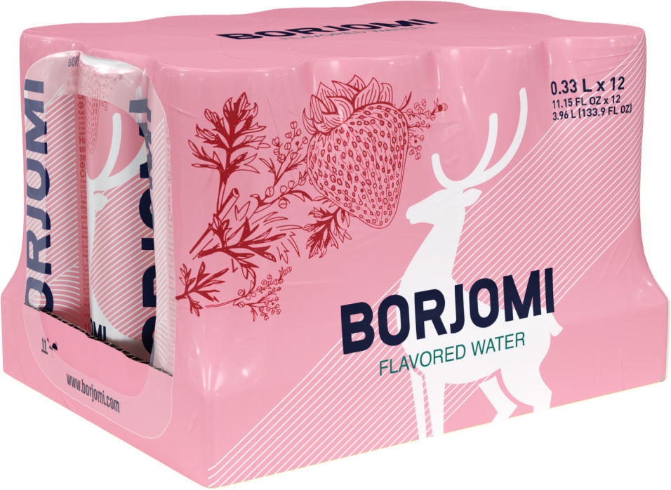 Напиток Borjomi Flavored Water Земляника-Артемизия без сахара 330мл (упаковка 3 шт.)