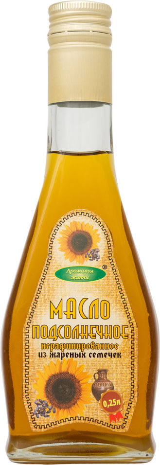 Масло подсолнечное Ароматы жизни из жареных семечек 250мл