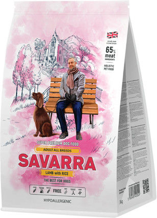 Сухой корм для собак Savarra Adult Dog Lamb Ягненок рис 3кг