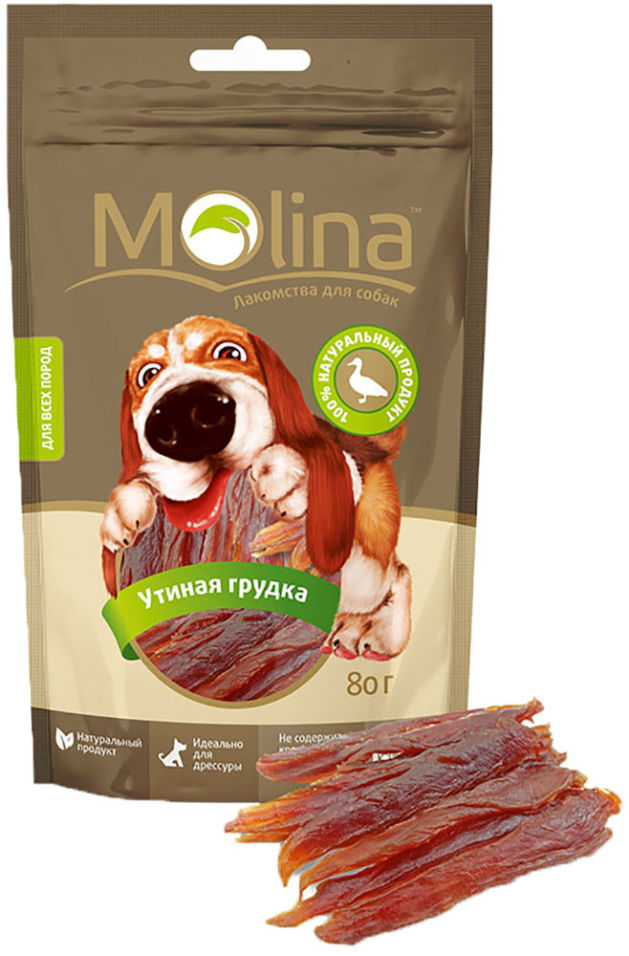 Лакомство для собак Molina Утиная грудка 80г Лакомство для собак Molina Утиная грудка 80г