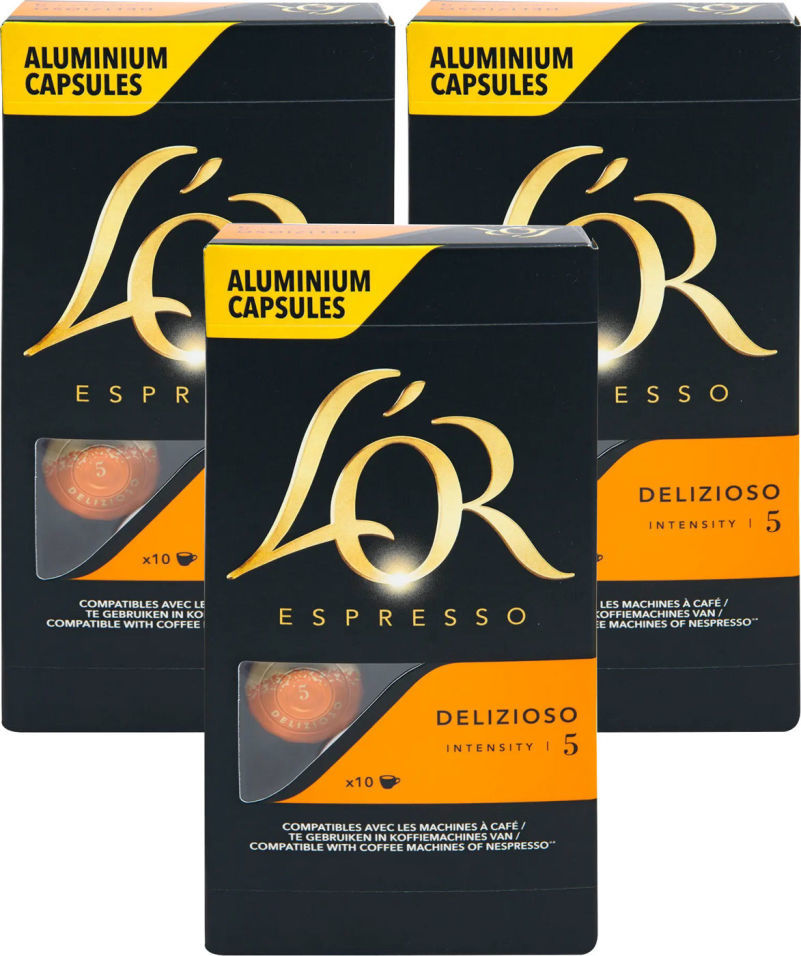 Кофе в капсулах Lor Espresso Delizioso 10шт упаковка 3 шт 1296₽