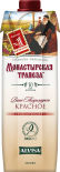 Вино Монастырская Трапеза красное полусладкое 11% 1л
