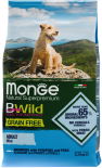 Сухой корм для взрослых собак мелких пород Monge Dog BWild Grain Free Mini беззерновой из анчоуса с картофелем 2.5кг