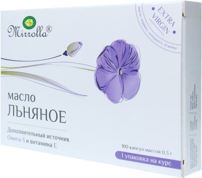 Масло льняное Мирролла 100 капсул