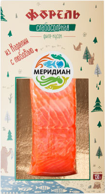 Форель Меридиан слабосоленая филе-кусок 150г
