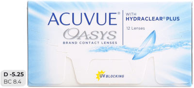 Контактные линзы Acuvue Oasys Hydraclear Plus Двухнедельные -5.25/14.3/8.4 12шт