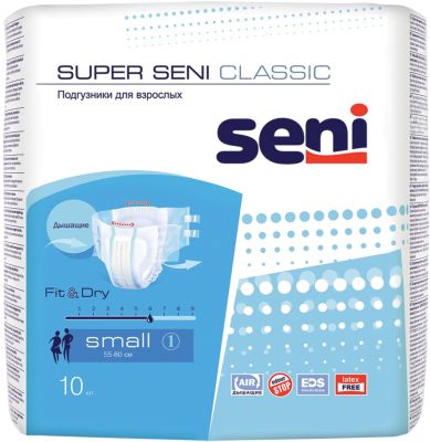 Подгузники Super Seni Fit&Dry Small для взрослых 10шт