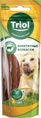Лакомство для собак Triol Аппетитные колбаски из Говядины 40г